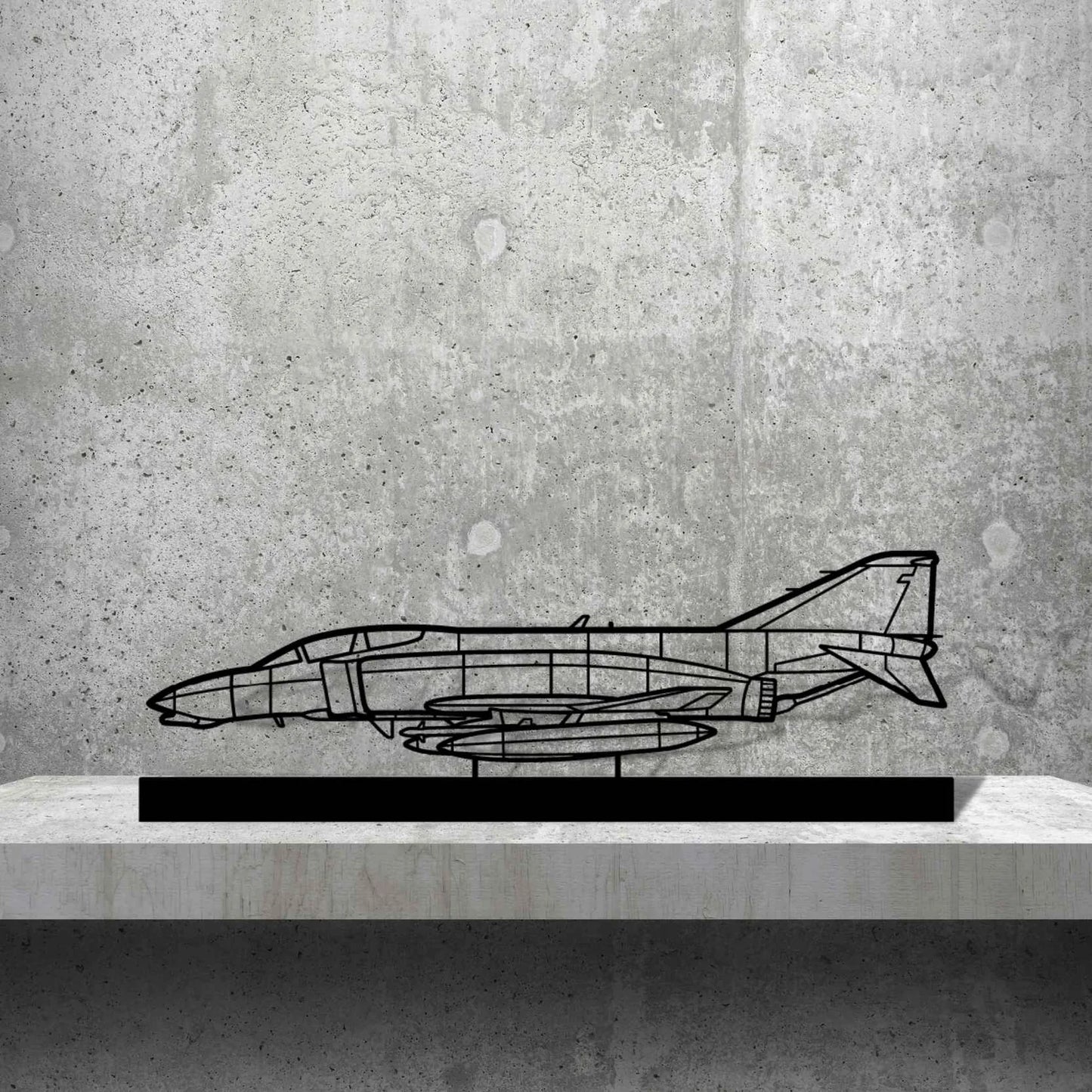 F-4B Phantom 2 Navy Silhouette Metal Art Stand