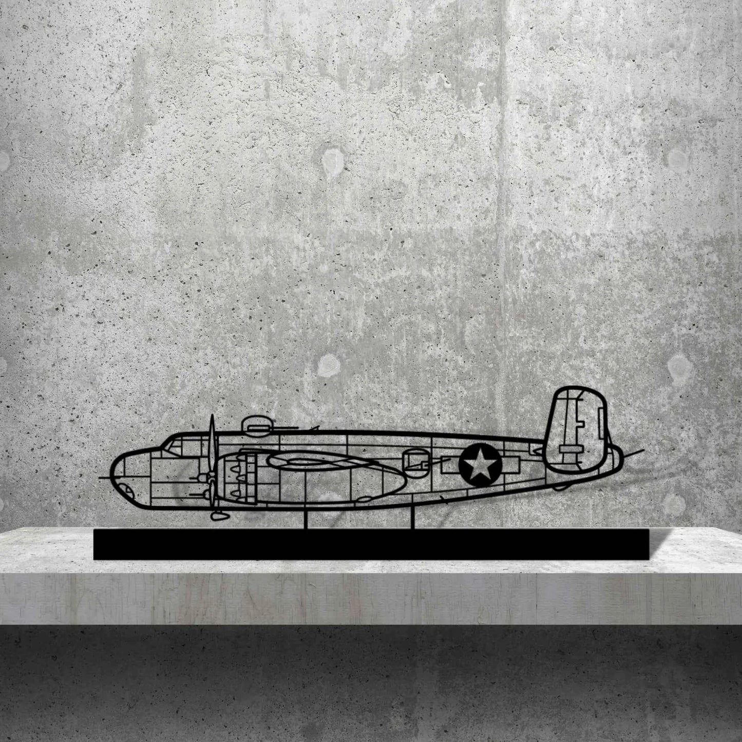 B-25H Silhouette Metal Art Stand