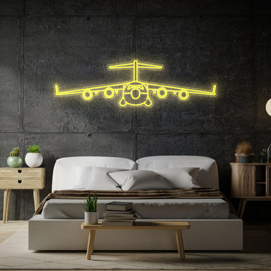 C-17 Globemaster III Front Neon Silhouette