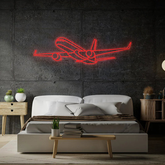 757-200 Angle Neon Silhouette