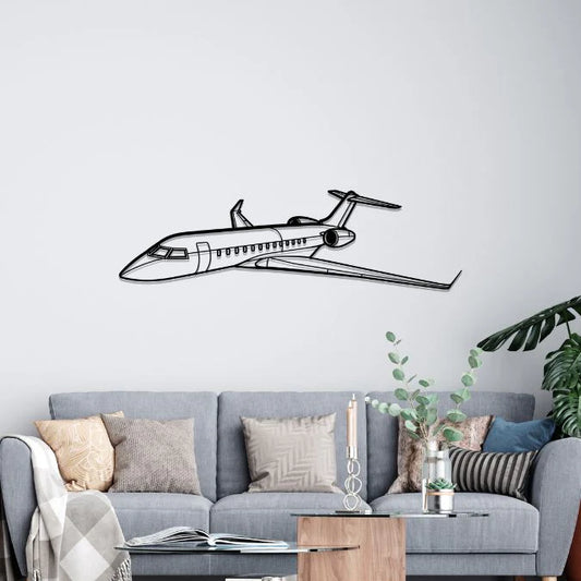 Global Express XRS Angle Silhouette Metal Wall Art