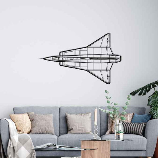 J-35F Draken Top Silhouette Metal Wall Art
