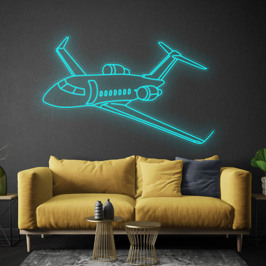 Challenger 350 2021 Angle Neon Silhouette