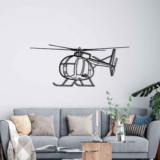 OH-6 Cayuse Angle Silhouette Metal Wall Art