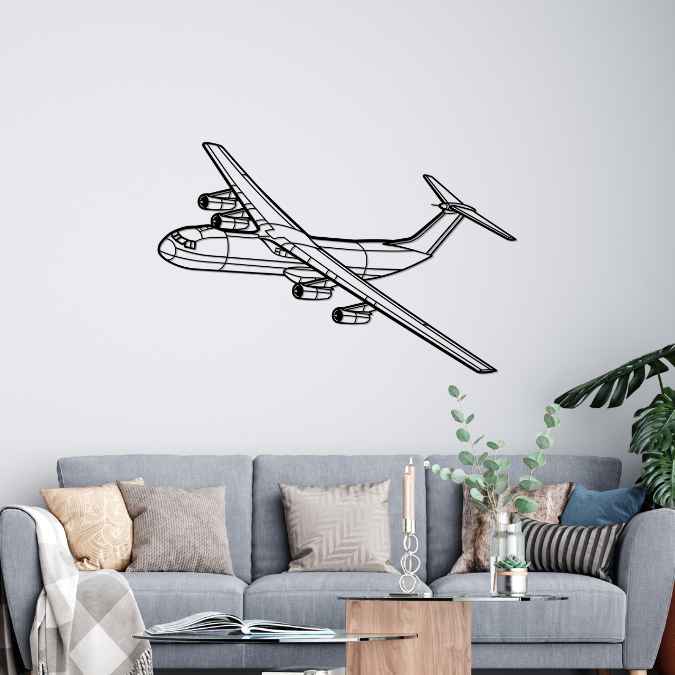 C-141B Starlifter Angle Silhouette Metal Wall Art