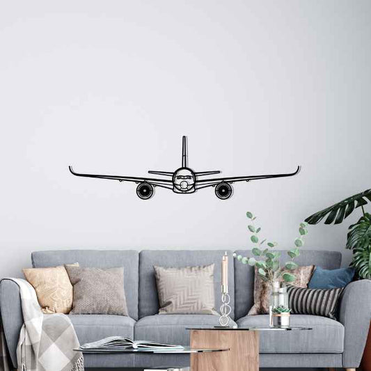 A350-900 Front Silhouette Metal Wall Art