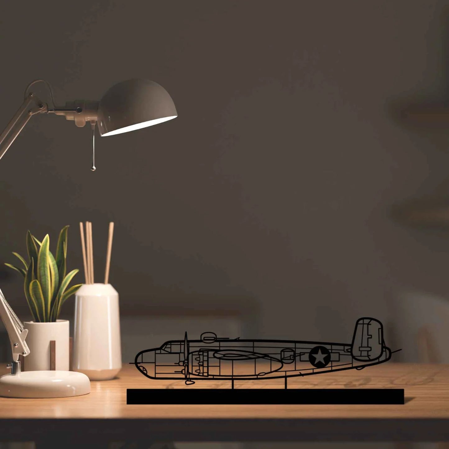 B-25H Silhouette Metal Art Stand