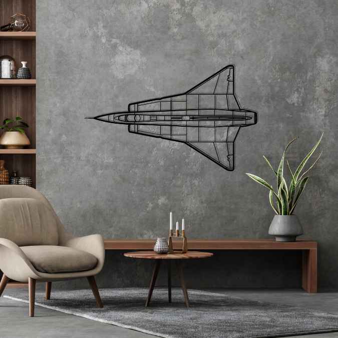 J-35F Draken Top Silhouette Metal Wall Art