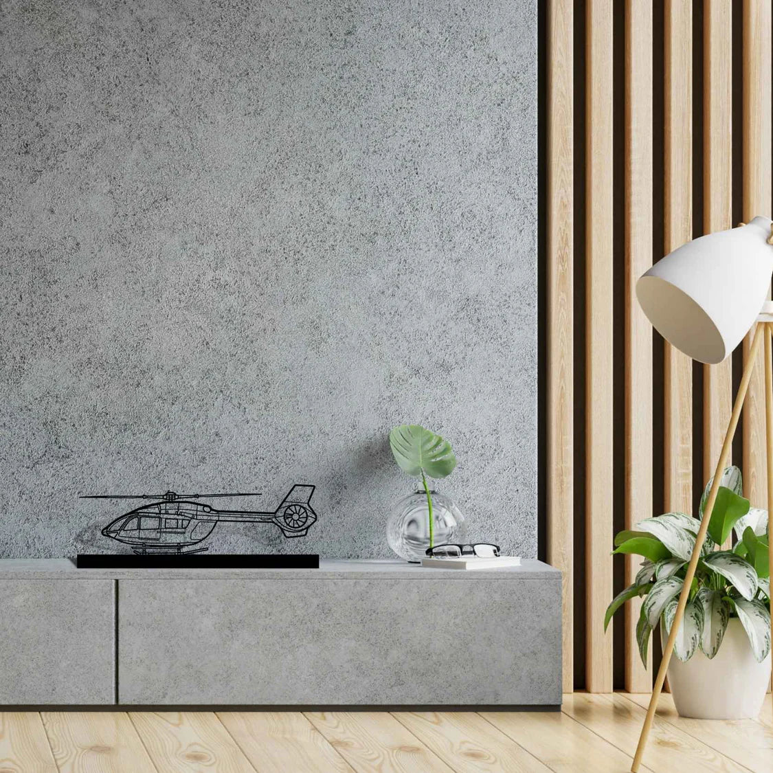 H145 Silhouette Metal Art Stand