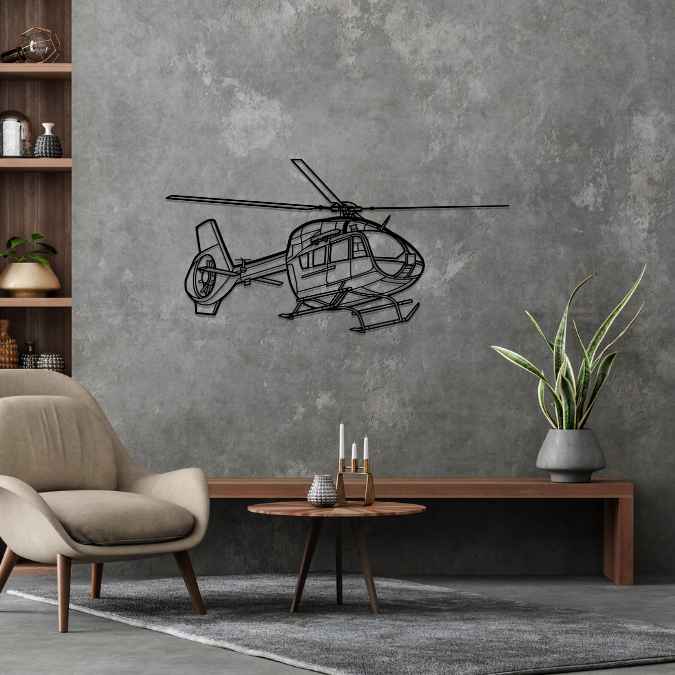 H145M LUH SOF Angle Silhouette Metal Wall Art