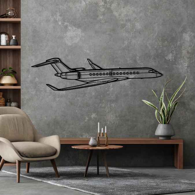 Global 7500 Angle Silhouette Metal Wall Art
