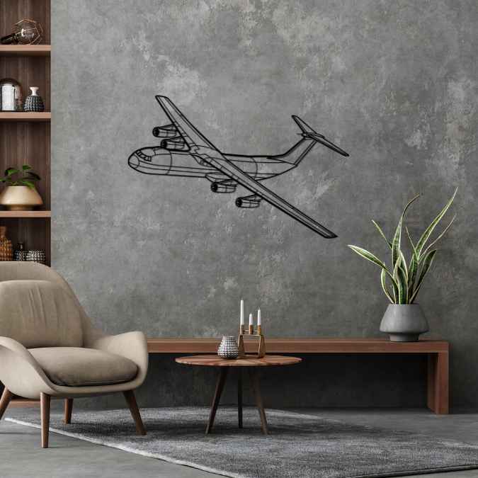 C-141B Starlifter Angle Silhouette Metal Wall Art
