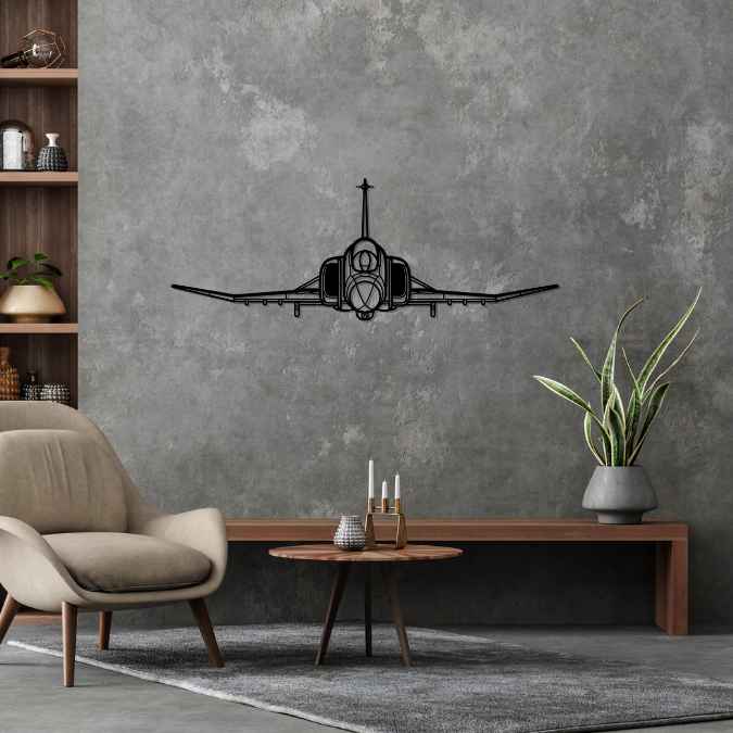 F-4 Phantom Front Silhouette Metal Wall Art