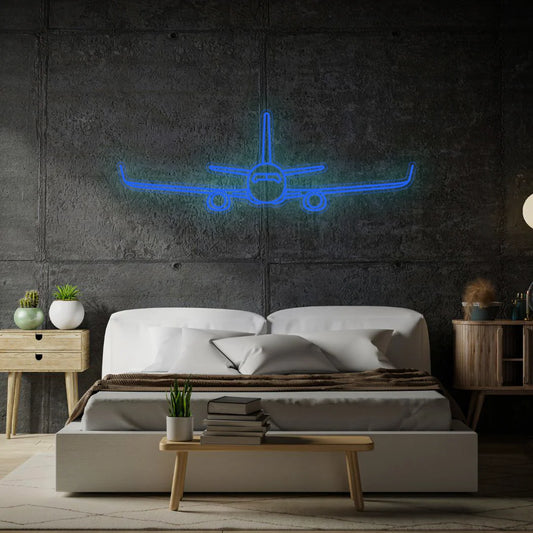 737-800NG Front Neon Silhouette