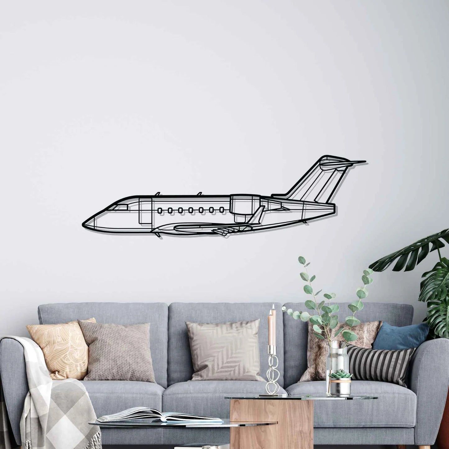 Challenger 604 Silhouette Metal Wall Art