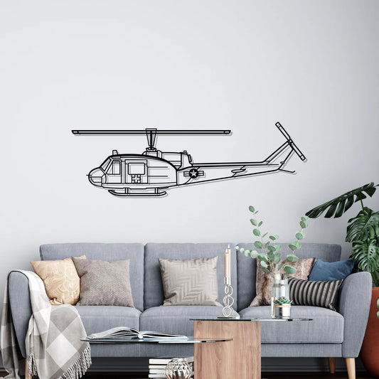 UH-1-Med Huey Silhouette Metal Wall Art