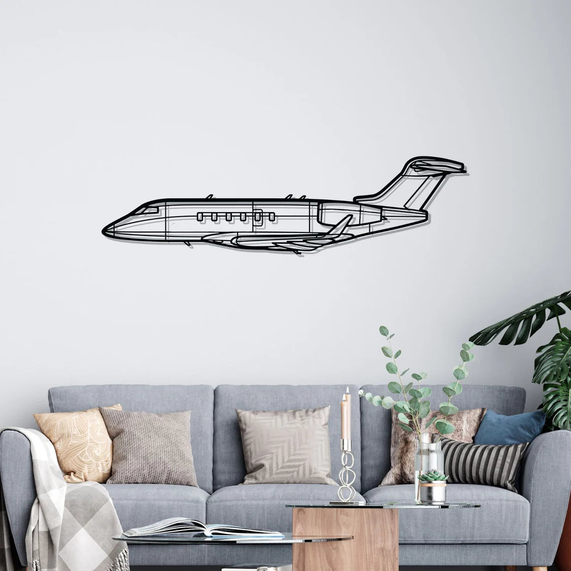Challenger 350 Silhouette Metal Wall Art