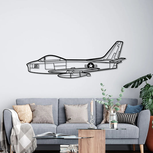 F-86 Sabre Silhouette Metal Wall Art