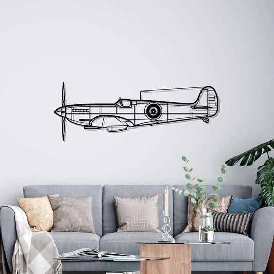 Spitfire MK IX ALT Silhouette Metal Wall Art