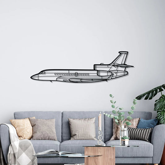 Falcon 7X Silhouette Metal Wall Art