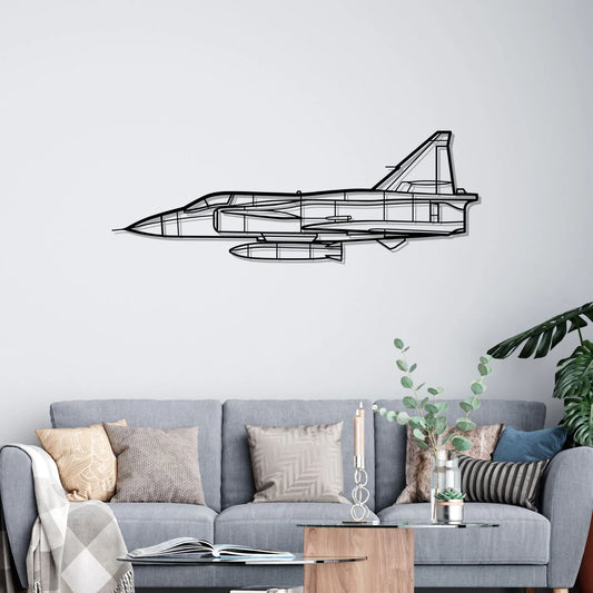 JA37 C Viggen Fighter Silhouette Metal Wall Art