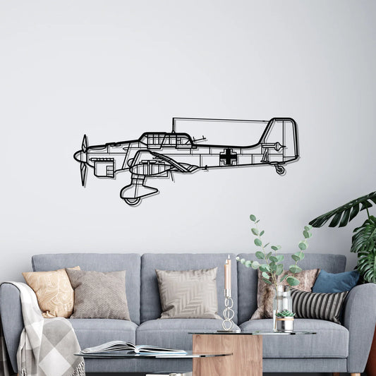 Stuka JU-87 Silhouette Metal Wall Art