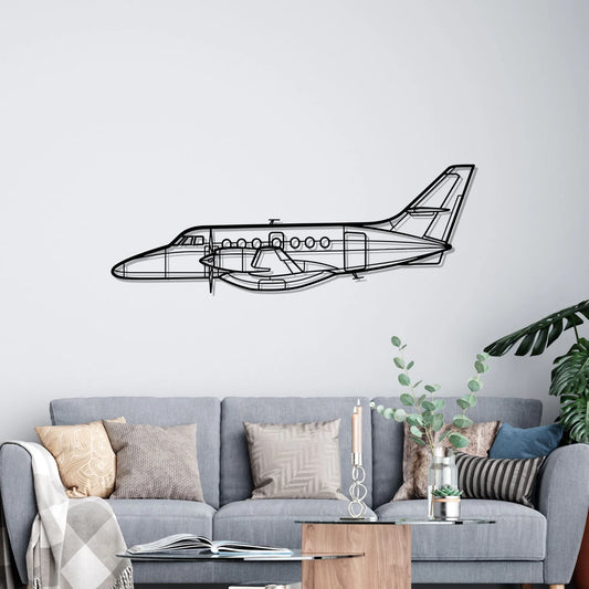 Jetstream 32 Silhouette Metal Wall Art
