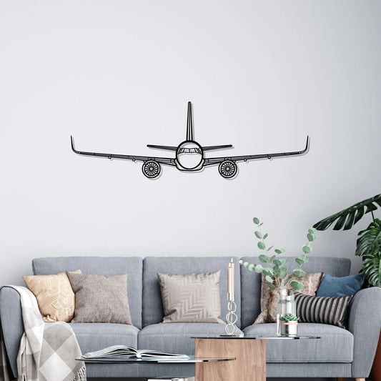 A321 Silhouette Metal Wall Art