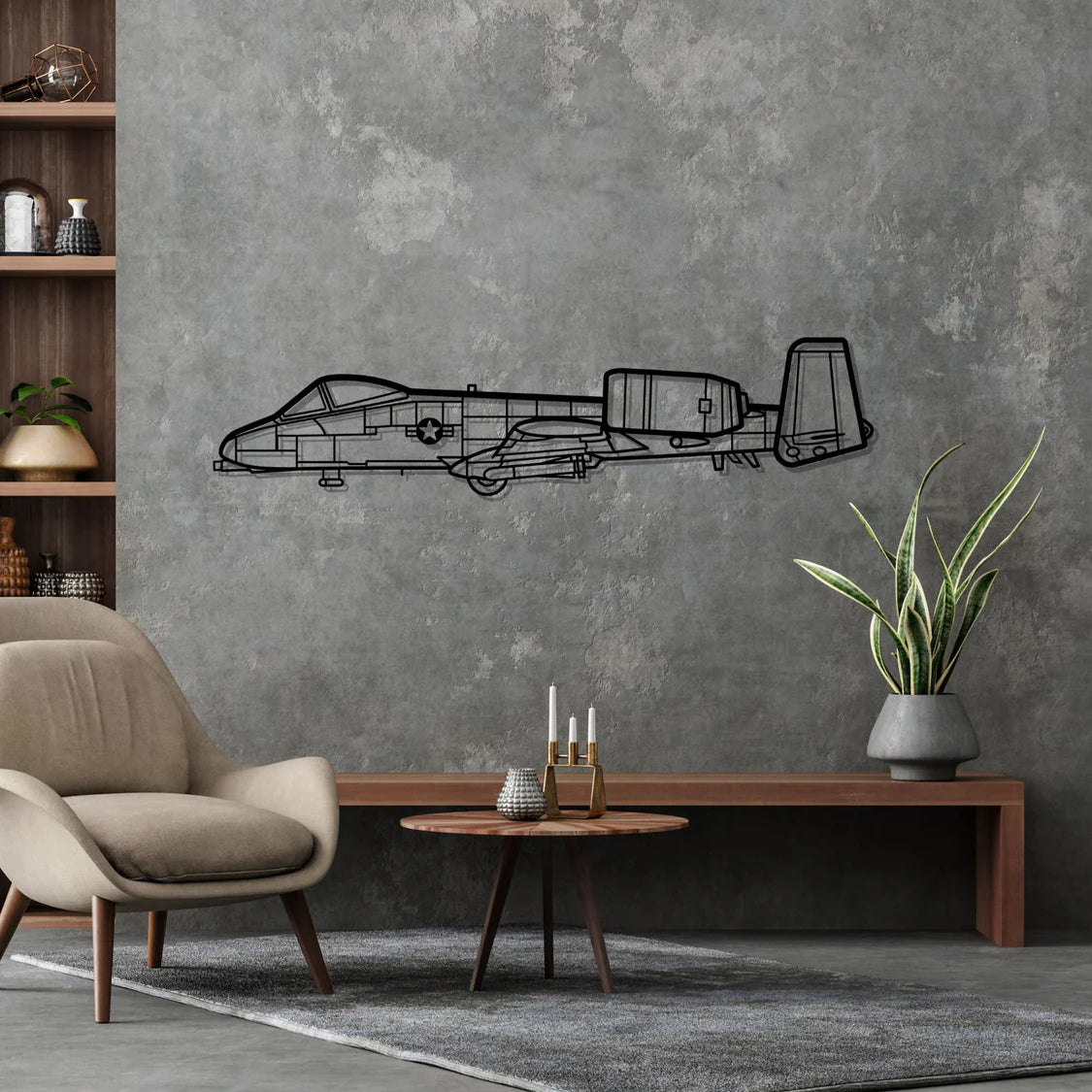A-10 Thunderbolt 2 Silhouette Metal Wall Art