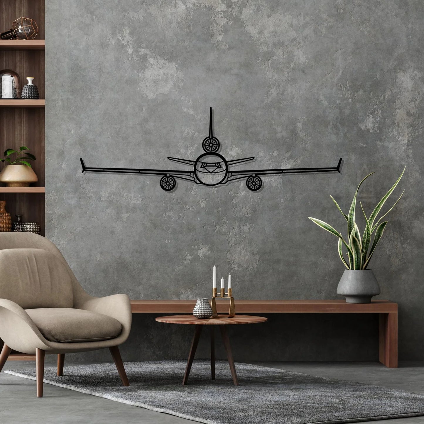 Douglas MD-11 Front Silhouette Metal Wall Art