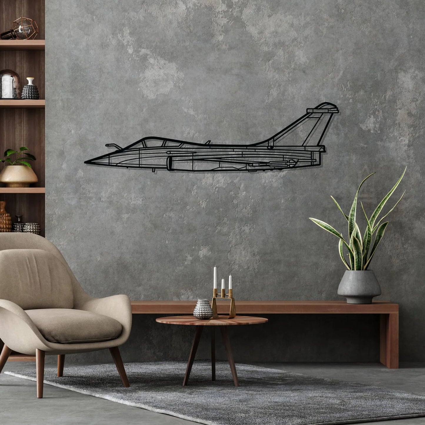 Rafale C Silhouette Metal Wall Art