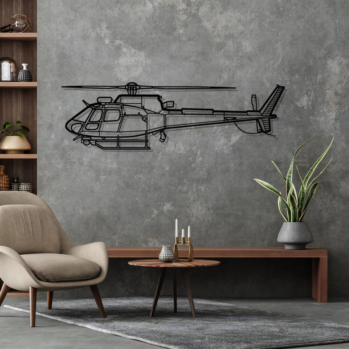 H125E Silhouette Metal Wall Art