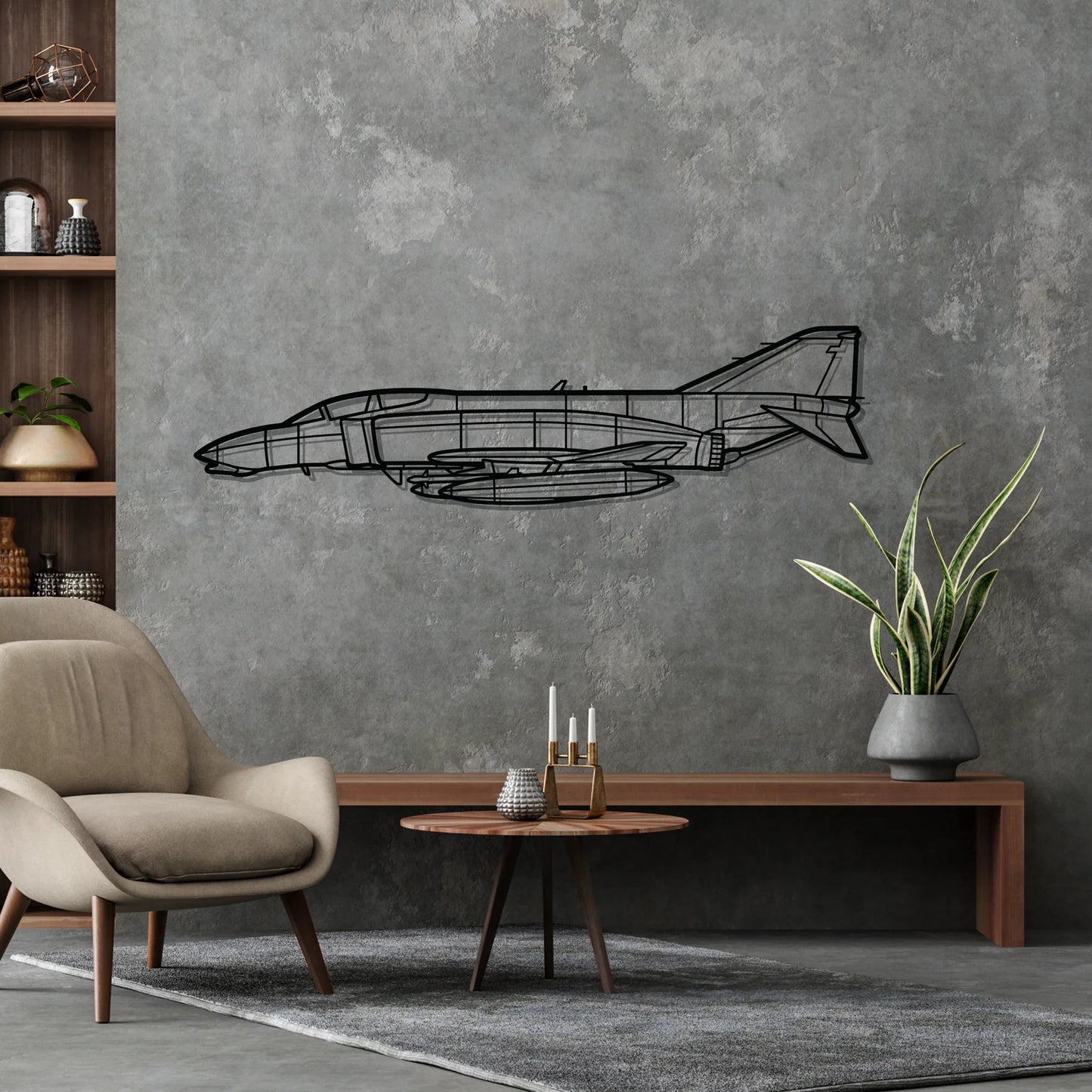 F-4B Phantom 2 Navy Silhouette Metal Wall Art