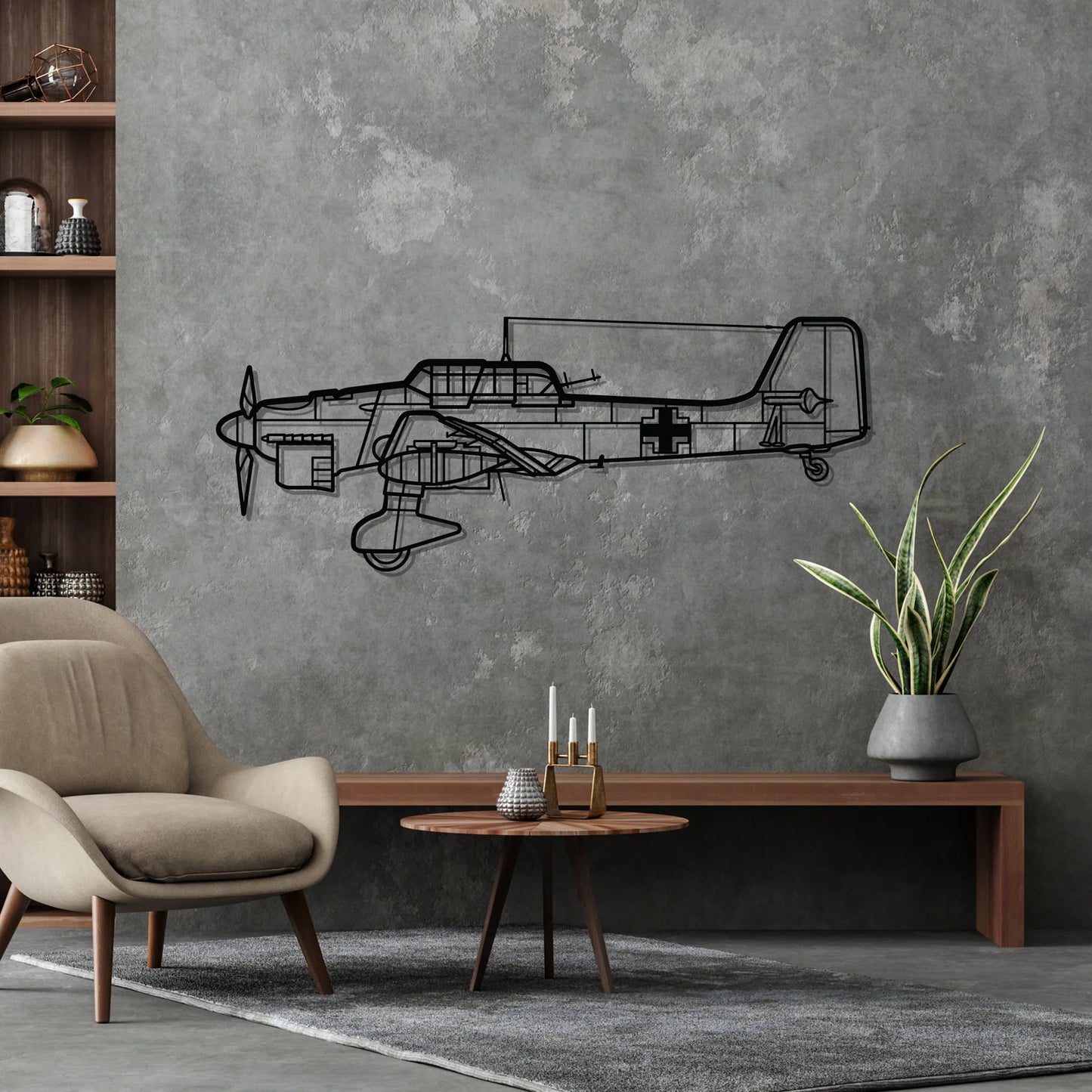 Stuka JU-87 Silhouette Metal Wall Art