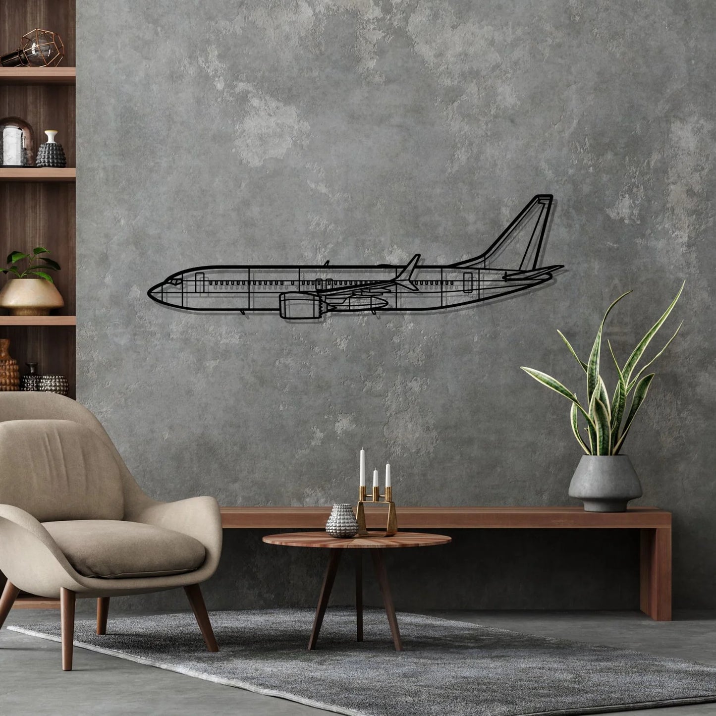 737 Silhouette Metal Wall Art