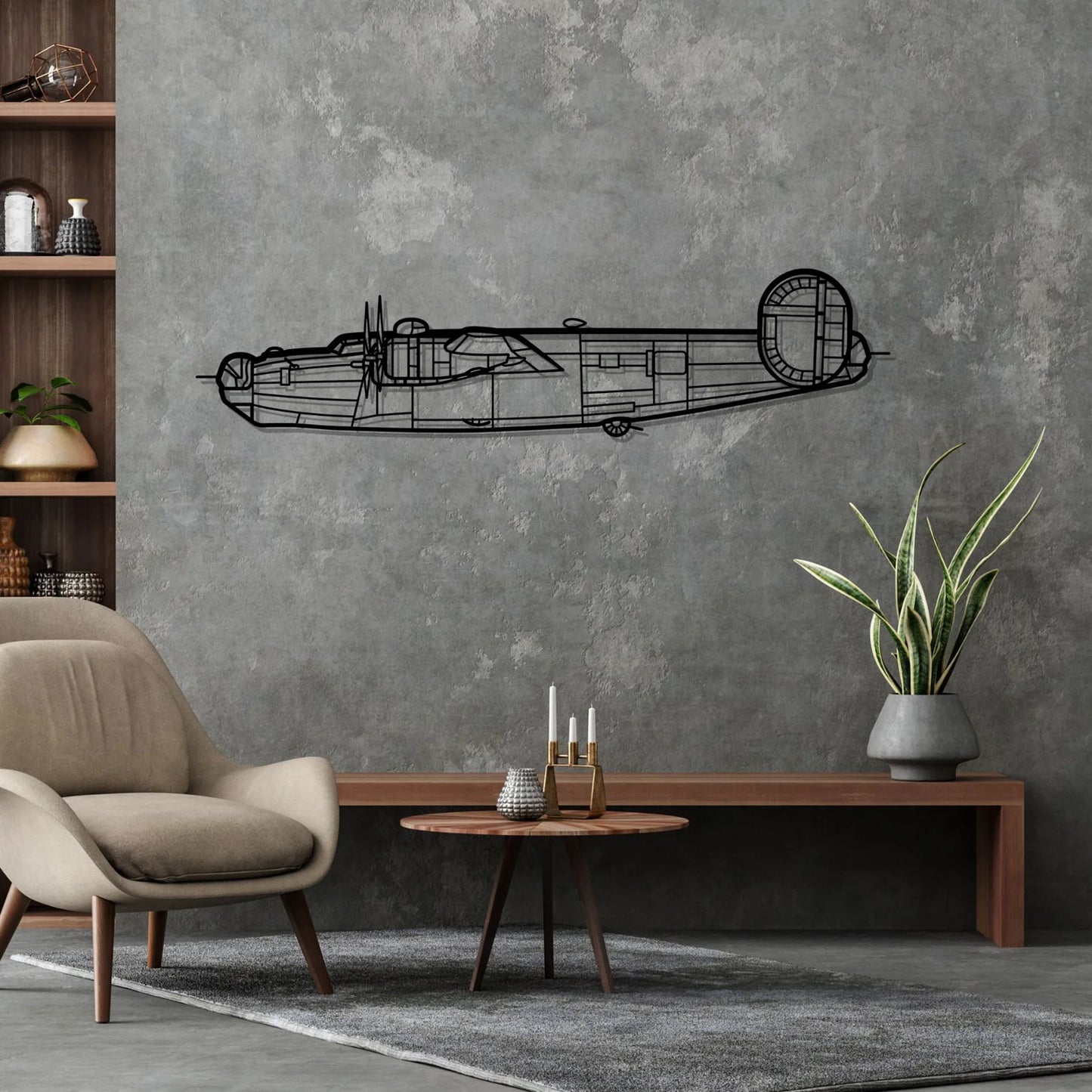 B-24J Liberator Silhouette Metal Wall Art