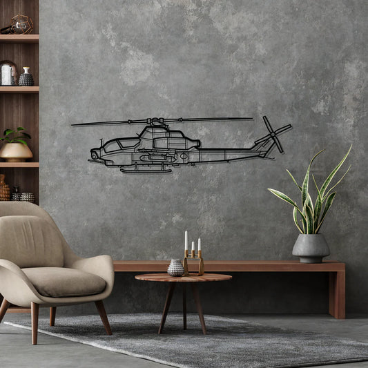 AH-1Z Viper Silhouette Metal Wall Art