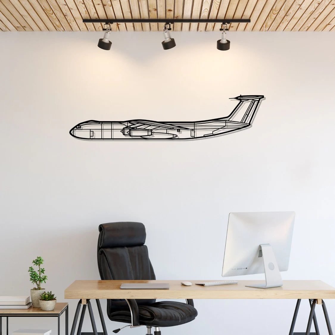 C-141 Starlifter Silhouette Metal Wall Art