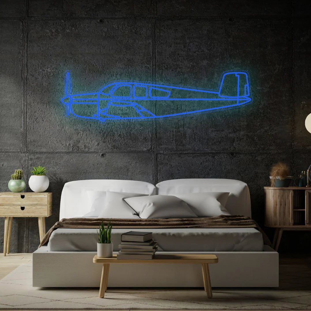 Bonanza V35 1959 Neon Silhouette