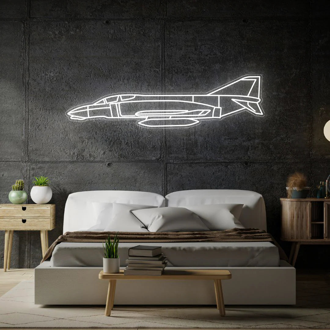F-4B Phantom 2 Navy Neon Silhouette