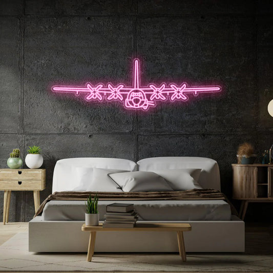 AC-130U Front Neon Silhouette