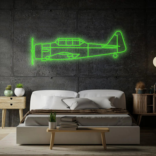 T-6D Texan Neon Silhouette