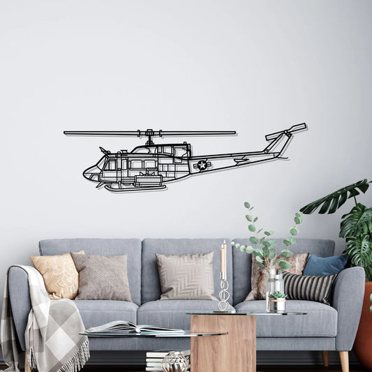 UH-1N Huey Silhouette Metal Wall Art