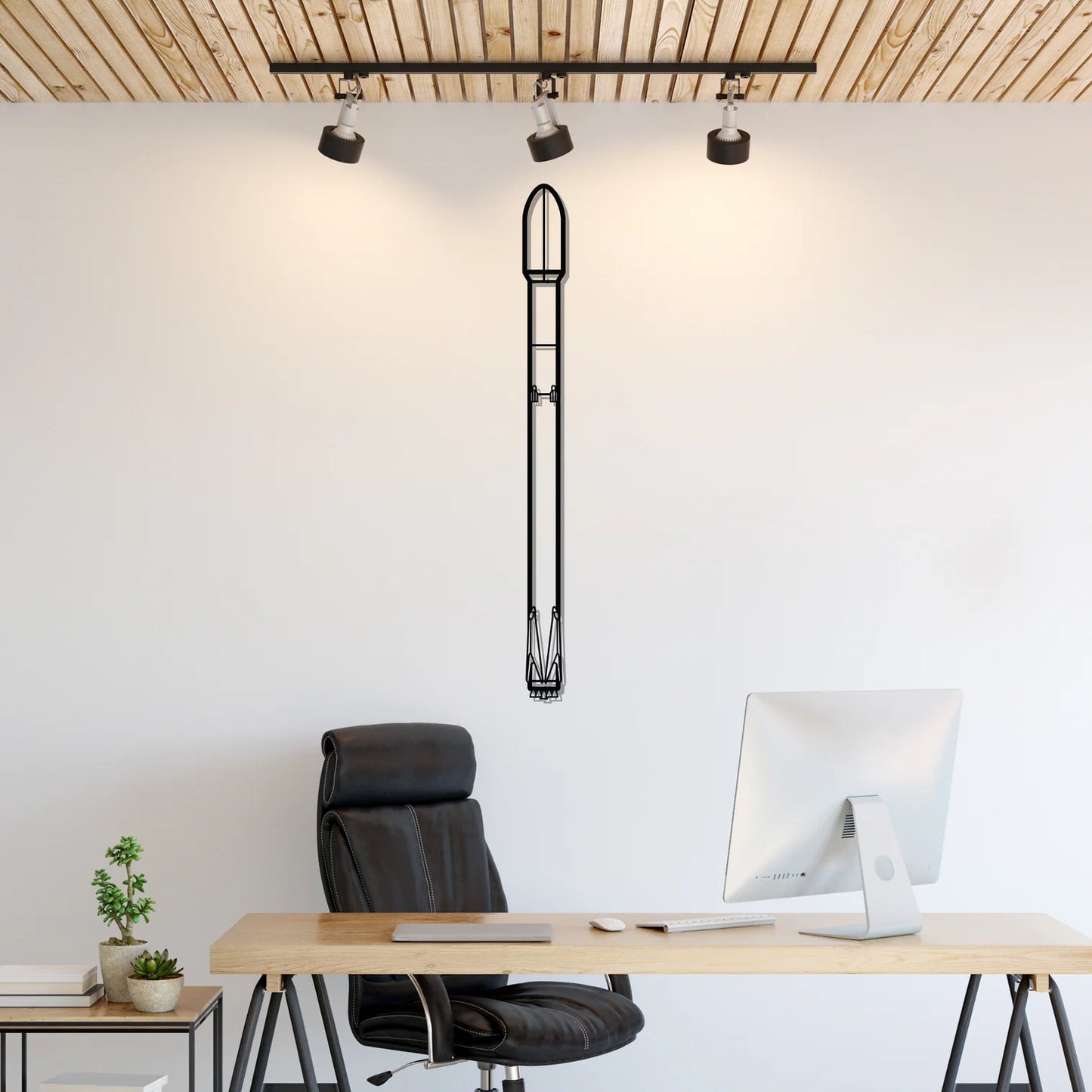 Falcon 9 Silhouette Metal Wall Art