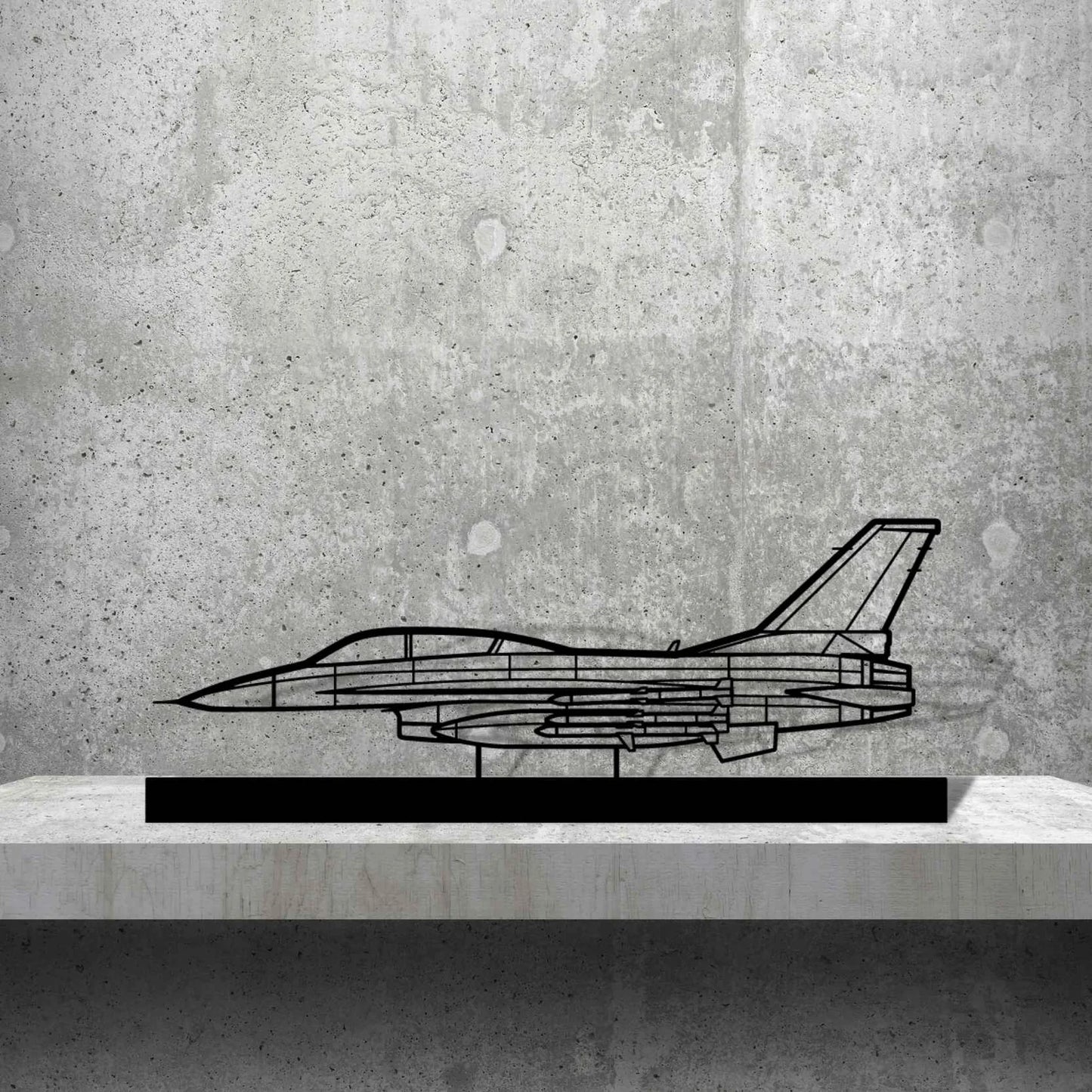 F-16D Silhouette Metal Art Stand