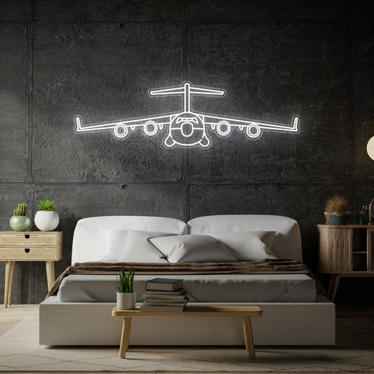 C-17 Globemaster III Front Neon Silhouette