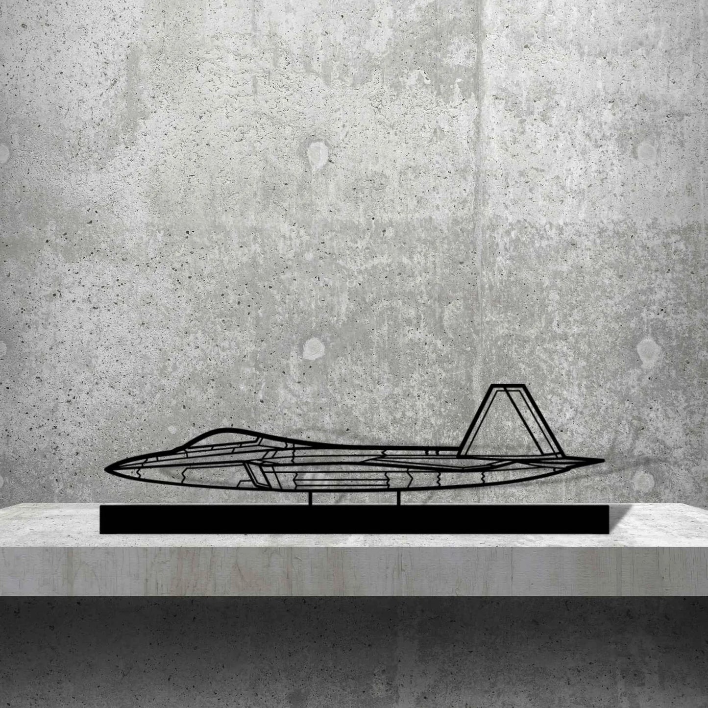 F-22 Raptor Silhouette Metal Art Stand