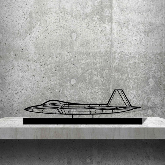 F-22 Raptor Silhouette Metal Art Stand