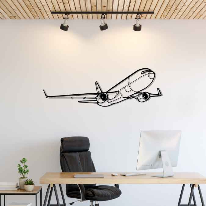 767-300F Angle Silhouette Metal Wall Art