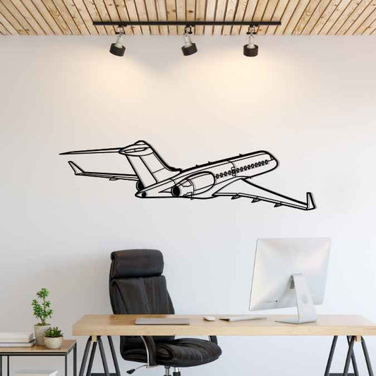 Global 6000 Back Angle Silhouette Metal Wall Art
